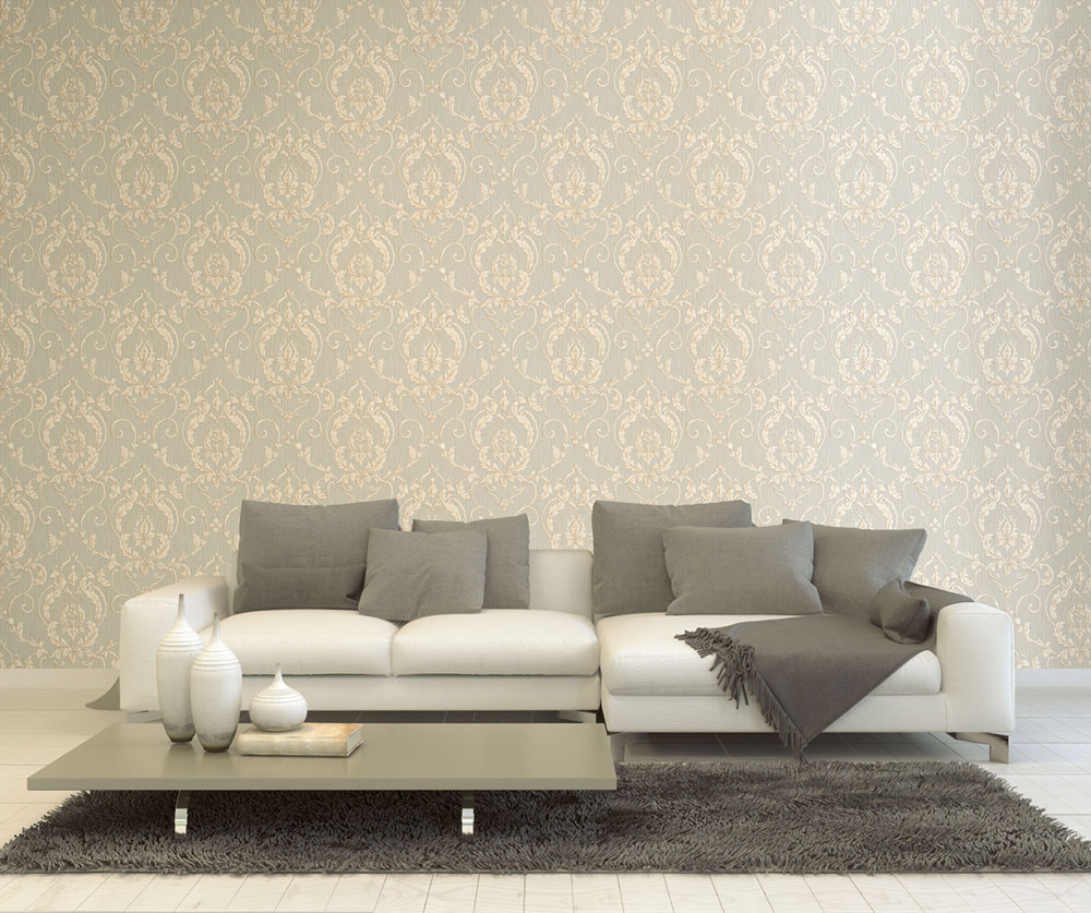 Luxury vinyl wallpaper 47521, Baroque pattern, Ornamenta, Limonta