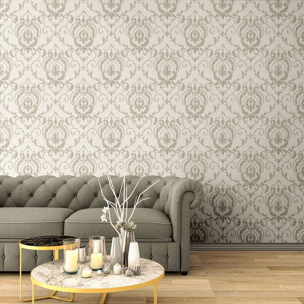 Luxury vinyl wallpaper 47512, Baroque pattern, Ornamenta, Limonta