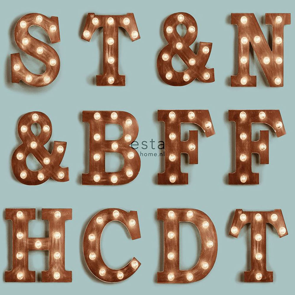 Non-woven wallpaper 138851, Letters, Neons, FAB, Esta
