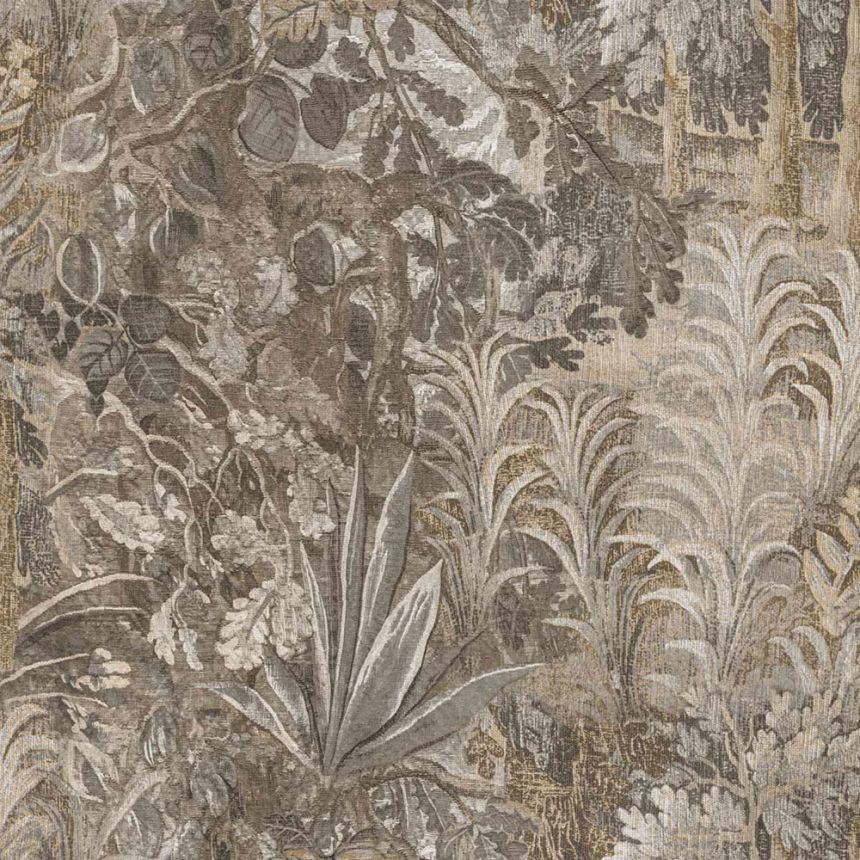 Wallpaper, grey, black, plants, leaves, 5821, Jaipur, Parato by Cristiana Masi