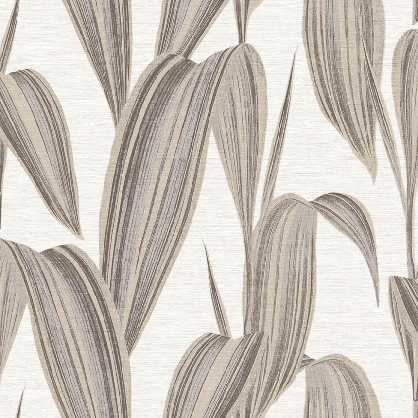 Wallpaper, grey, beige, leaves, 5831, Jaipur, Parato by Cristiana Masi