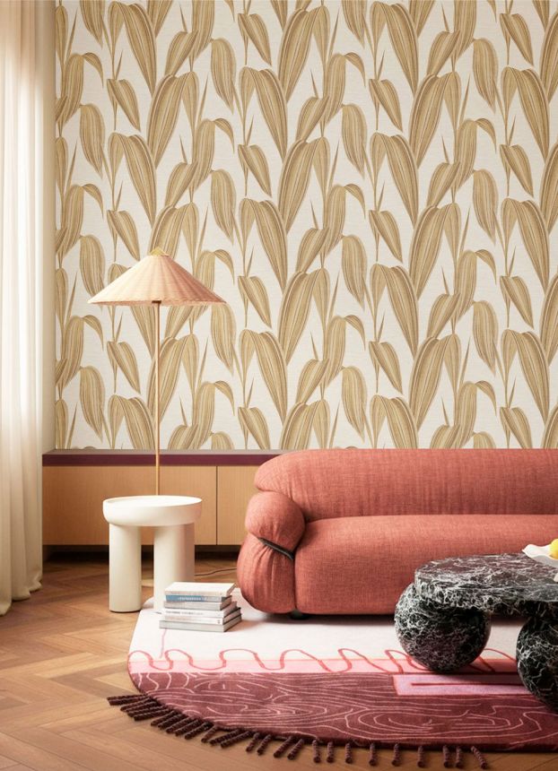 Wallpaper, beige, brown, leaves, 5833, Jaipur, Parato by Cristiana Masi