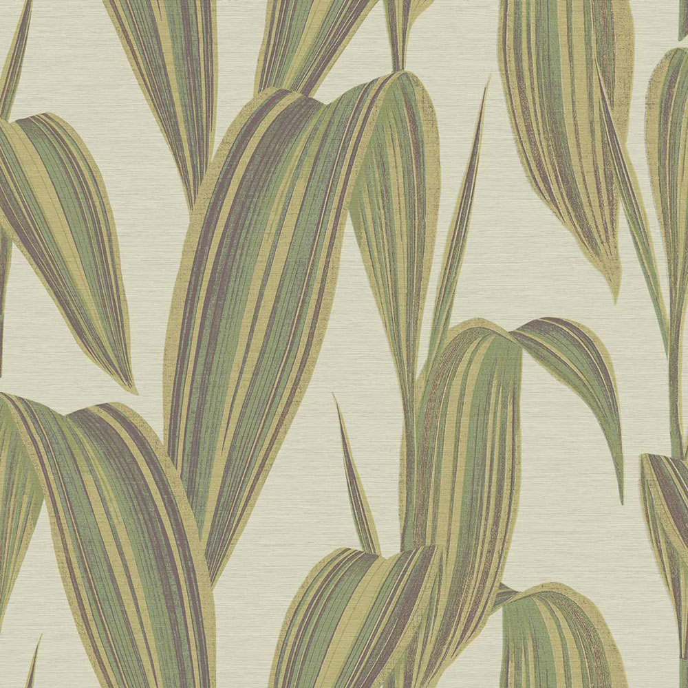 Wallpaper, green, grey, leaves, 5835, Jaipur, Parato by Cristiana Masi