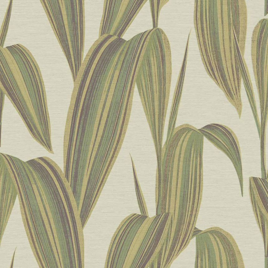 Wallpaper, green, grey, leaves, 5835, Jaipur, Parato by Cristiana Masi