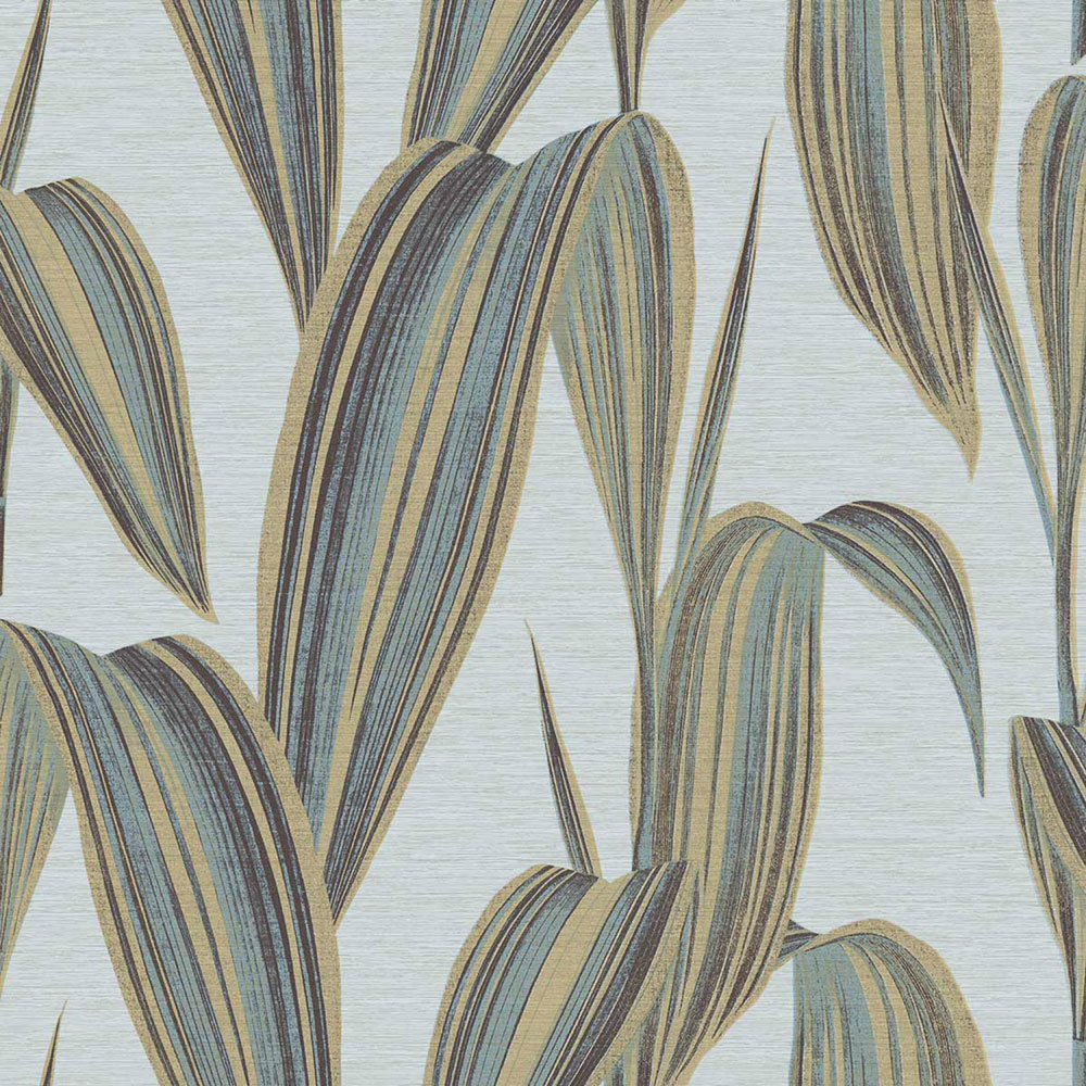 Wallpaper, blue, brown, leaves, 5836, Jaipur, Parato by Cristiana Masi