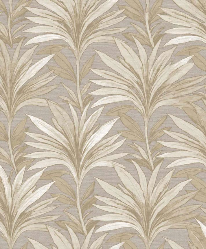 Wallpaper, grey, beige, leaves, 5810, Jaipur, Parato by Cristiana Masi