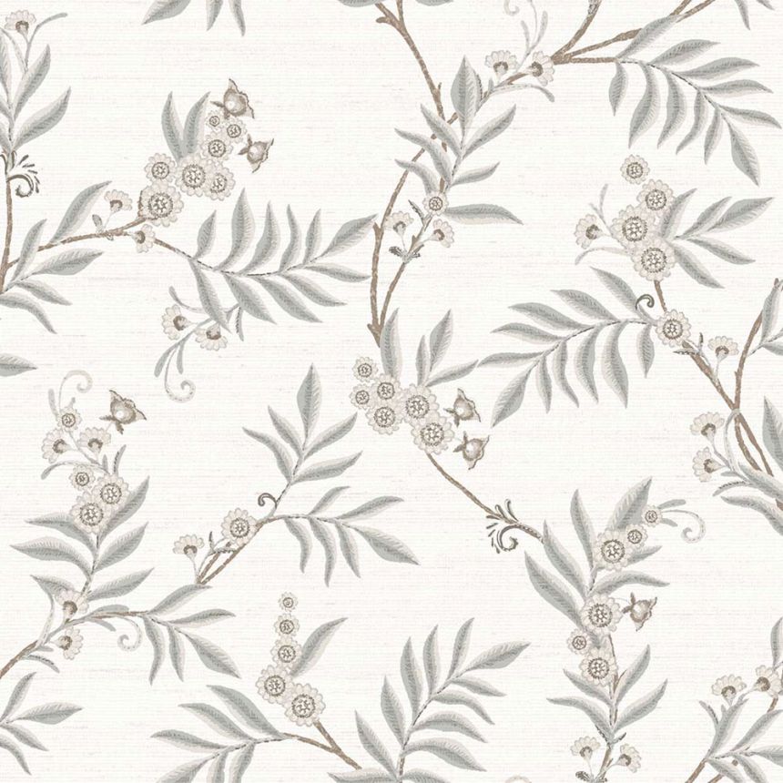 Wallpaper, white, grey, flowering branches, 7701, Agora, Parato by Cristiana Masi