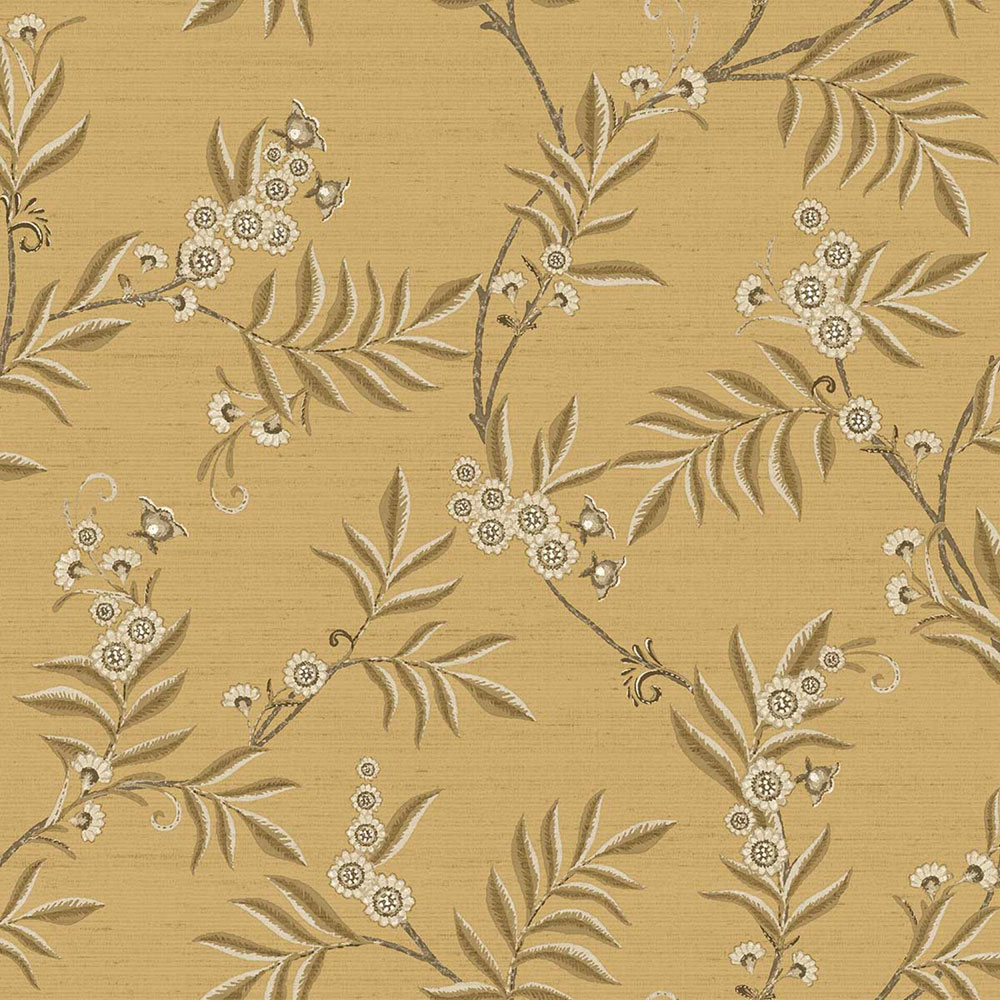 Wallpaper, ochre, brown, flowering branches, 7703, Agora, Parato by Cristiana Masi