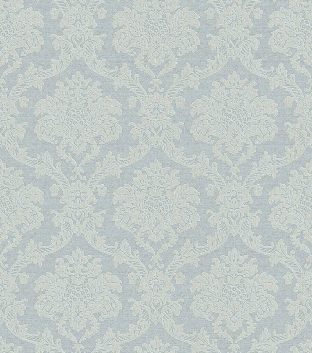 Wallpaper, blue, grey, damask pattern, 7726, Agora, Parato by Cristiana Masi