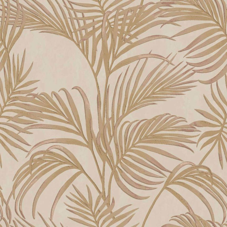 Luxury brown-beige wallpaper with palm leaves, 7732, Agora, Parato by Cristiana Masi