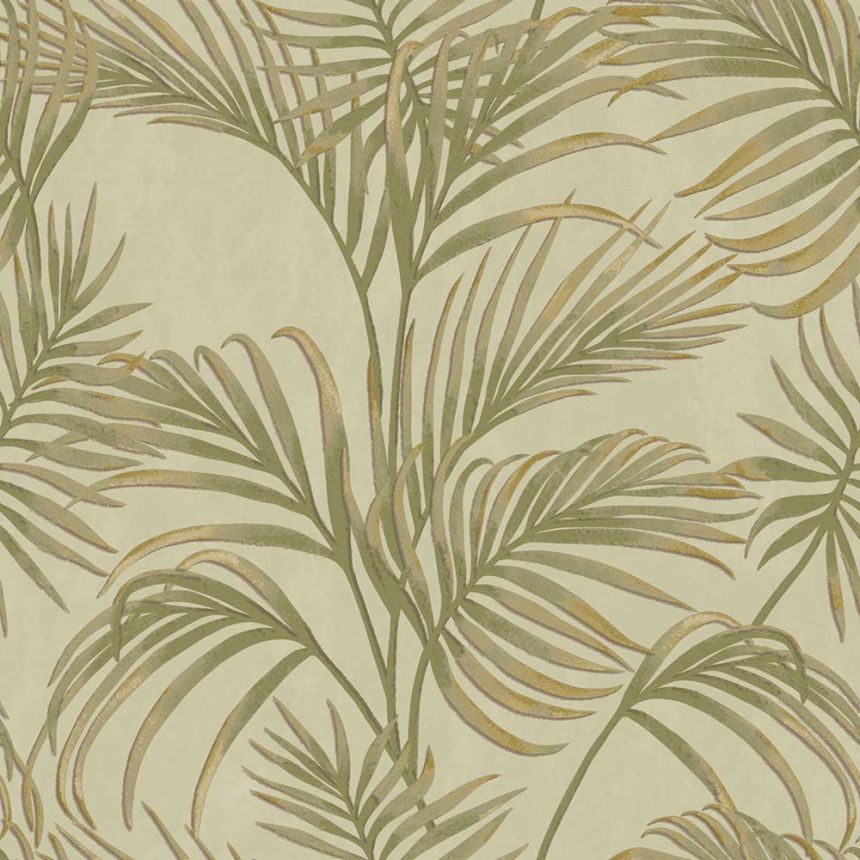 Luxury green wallpaper with palm leaves, 7735, Agora, Parato by Cristiana Masi