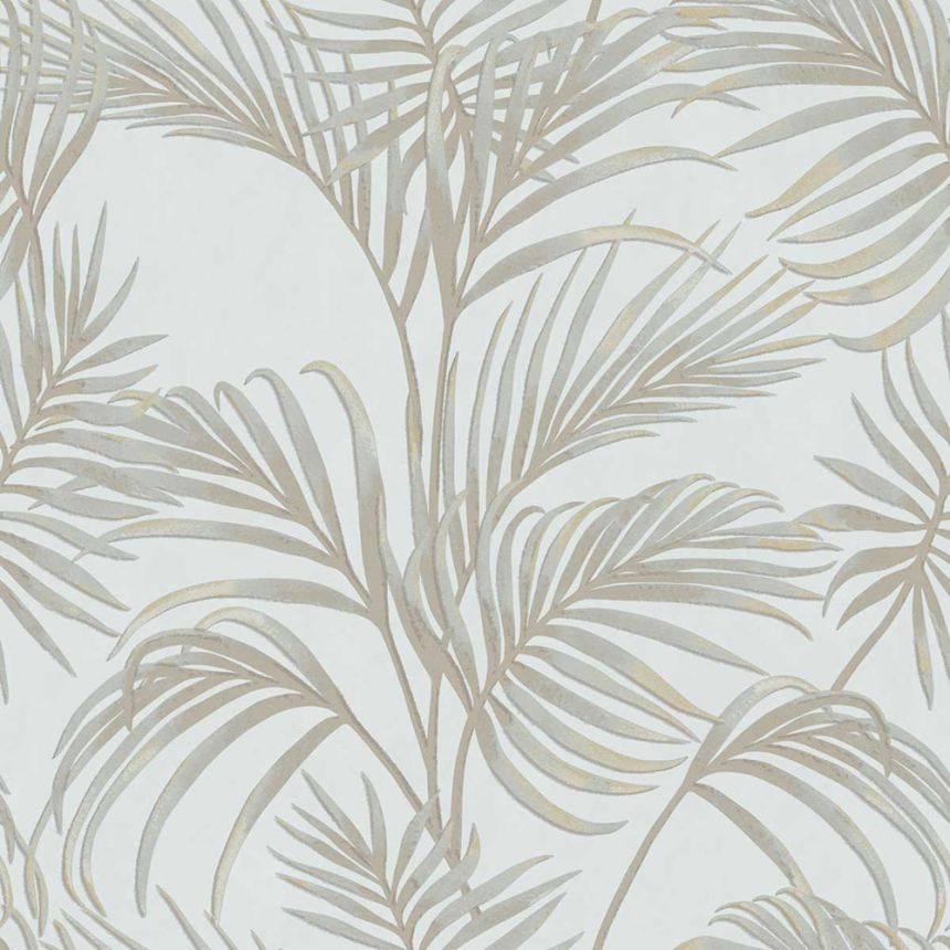 Luxury grey-silver wallpaper with palm leaves, 7737, Agora, Parato by Cristiana Masi