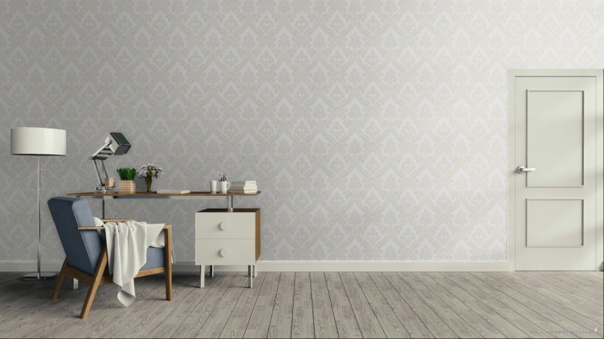 Wallpaper, cream, damask pattern, 7740, Agora, Parato by Cristiana Masi