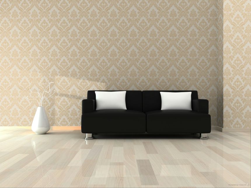 Wallpaper, ochre, damask pattern, 7742, Agora, Parato by Cristiana Masi
