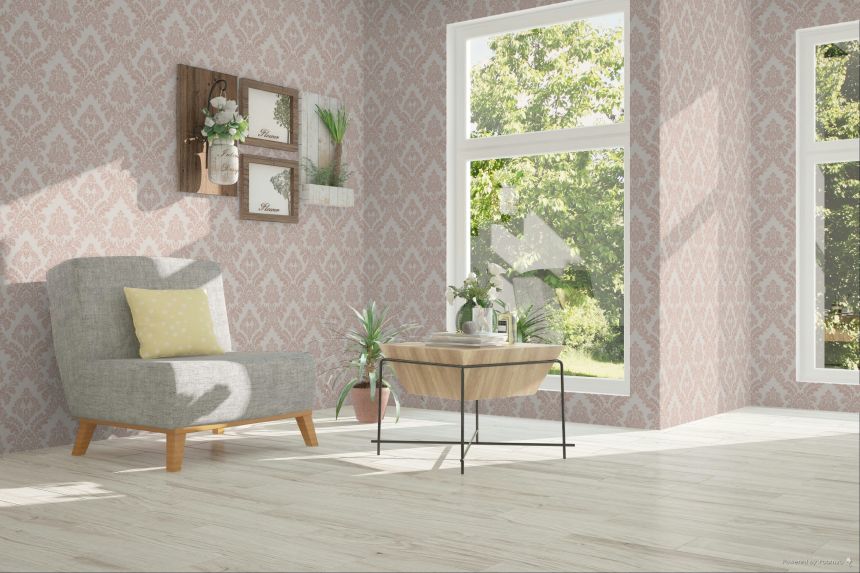 Wallpaper, pink, damask pattern, 7744, Agora, Parato by Cristiana Masi
