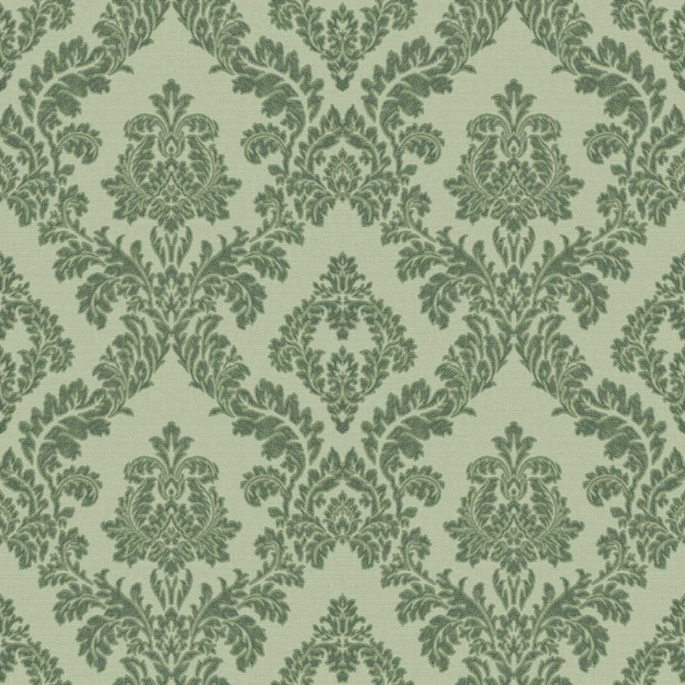 Wallpaper, green, damask pattern, 7746, Agora, Parato by Cristiana Masi