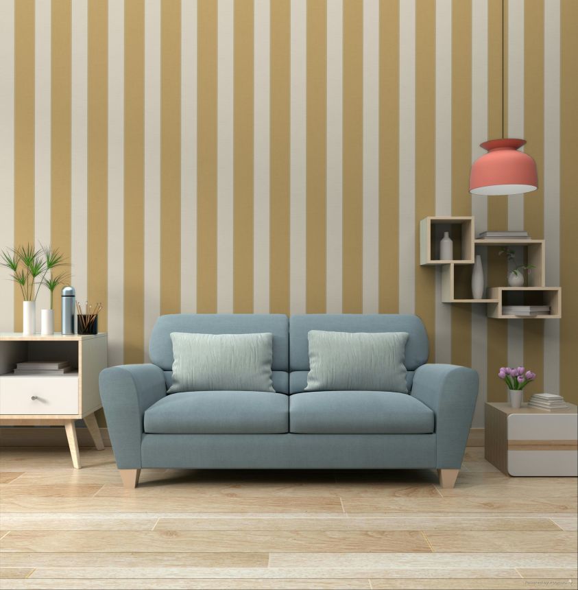 Wallpaper, gold-grey, stripes, 7753, Agora, Parato by Cristiana Masi