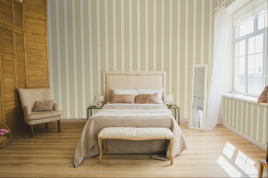 Wallpaper, green-grey, stripes, 7755, Agora, Parato by Cristiana Masi