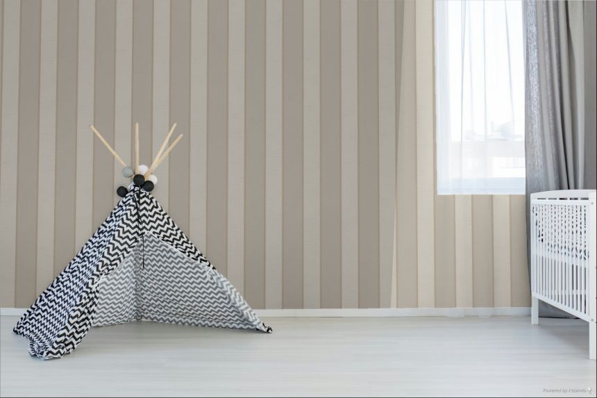 Wallpaper, brown-grey, stripes, 7759, Agora, Parato by Cristiana Masi