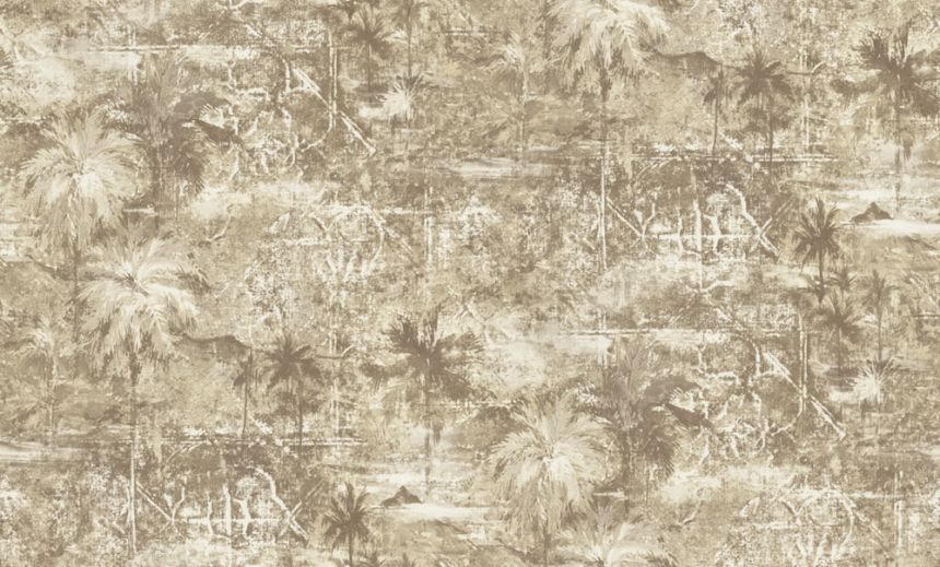 Wallpaper, brown, palm leaves, 74004, Armonia, Emiliana Parati