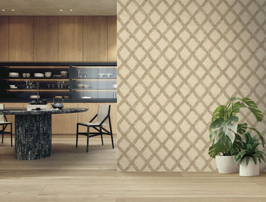 Wallpaper, brown, geometric, 74015, Armonia, Emiliana Parati
