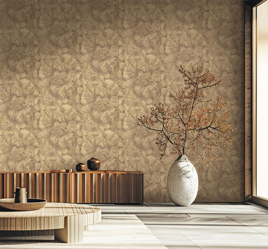 Wallpaper, dark brown, leaves, BM31001, Blumarine, Emiliana Parati