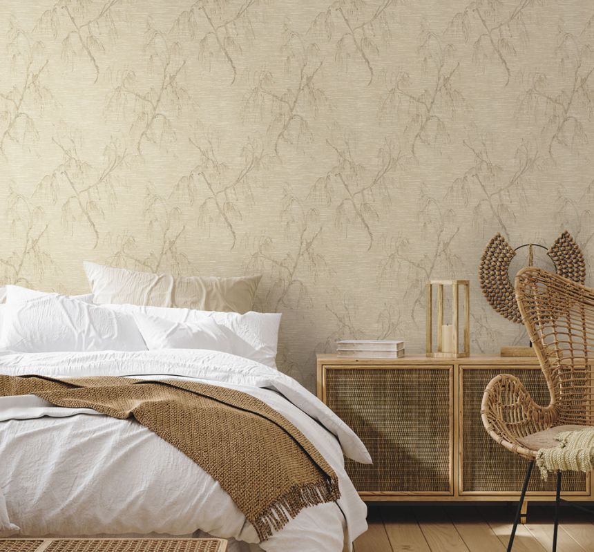 Wallpaper, beige, blooming birch, BM31024, Blumarine, Emiliana Parati