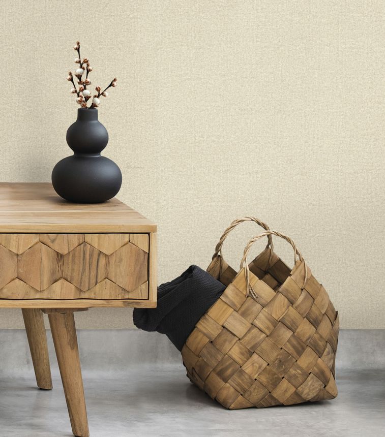 Wallpaper, shades of beige and grey, fabric effect, BM31034, Blumarine, Emiliana Parati