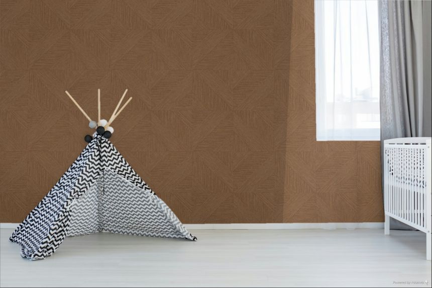 Wallpaper, Parquet Pattern, Mat Texture, Bronze, Brown, IM28011, Imani, Decoprint