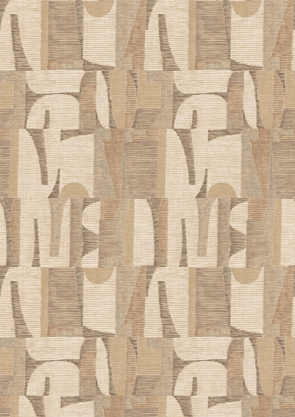 Geometric Mural Wallpaper, Beige, Brown, IMD28103, Imani, Decoprint