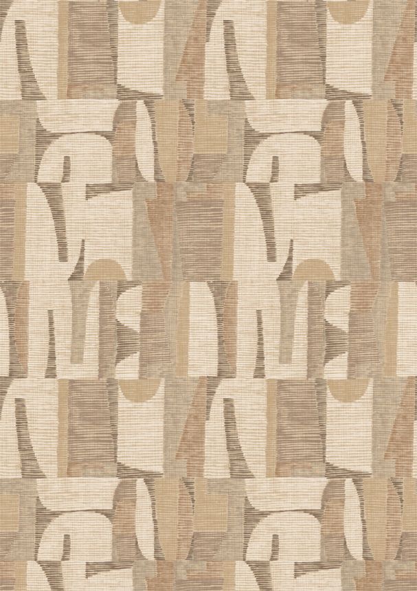 Geometric Mural Wallpaper, Beige, Brown, IMD28103, Imani, Decoprint