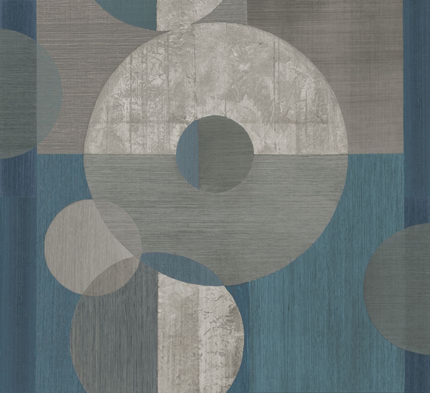 Geometric Mural Wallpaper, Blue, Grey, IMD28143, Imani, Decoprint