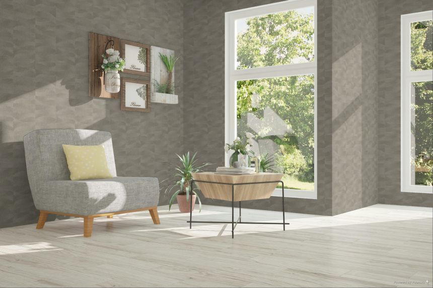 Wallpaper, Brown, Grey, Embroidery Effect, Waves, TN29021, Terra Nova, Decoprint