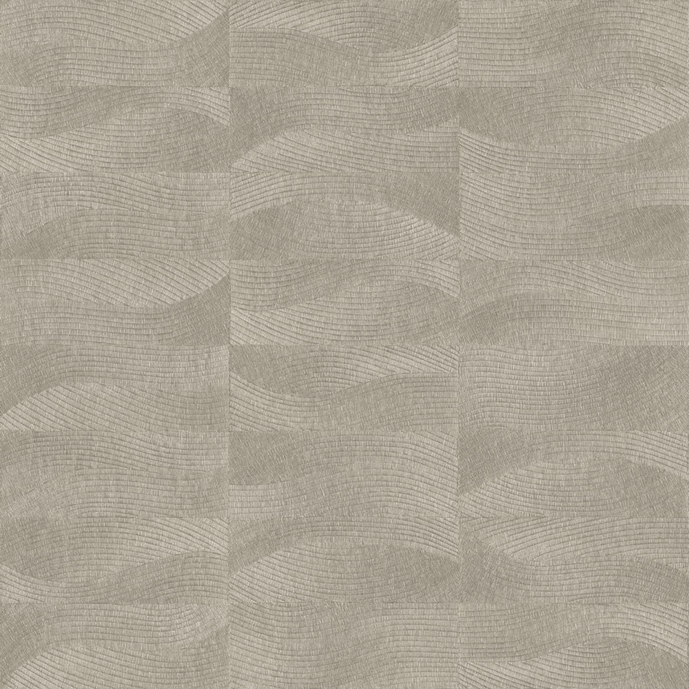 Wallpaper, Brown, Grey, Embroidery Effect, Waves, TN29021, Terra Nova, Decoprint