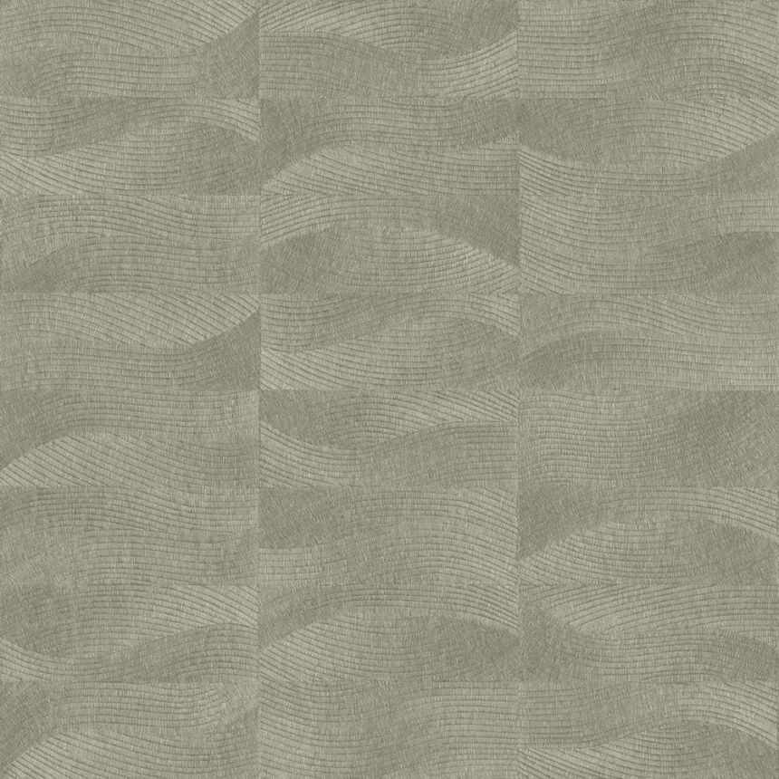 Wallpaper, Green, Embroidery Effect, Waves, TN29022, Terra Nova, Decoprint