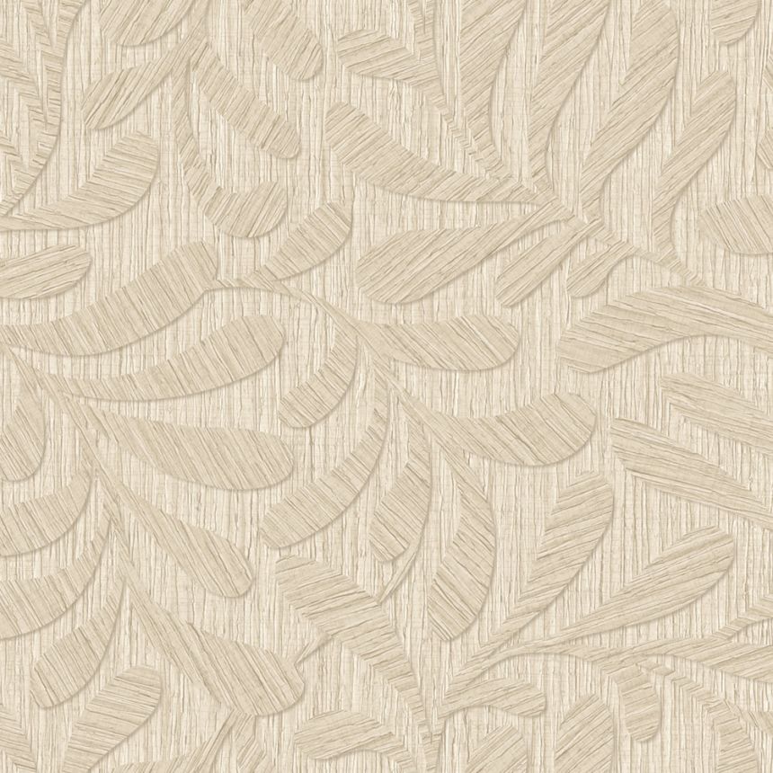 Wallpaper, Beige, Wood Effect, Leaves, TN29050, Terra Nova, Decoprint