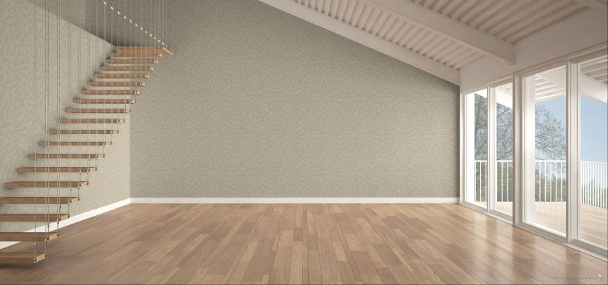 Wallpaper, Beige, Wood Effect, Leaves, TN29050, Terra Nova, Decoprint