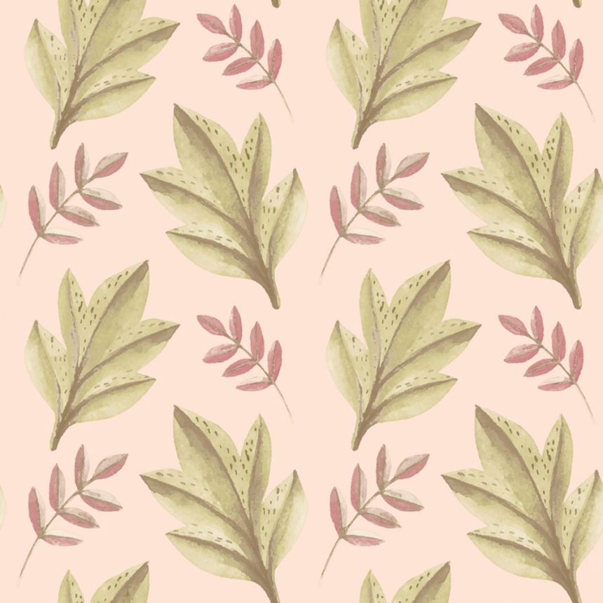 Wallpaper, pink, green, leaves, 4417, Momi, Parato by Cristiana Masi