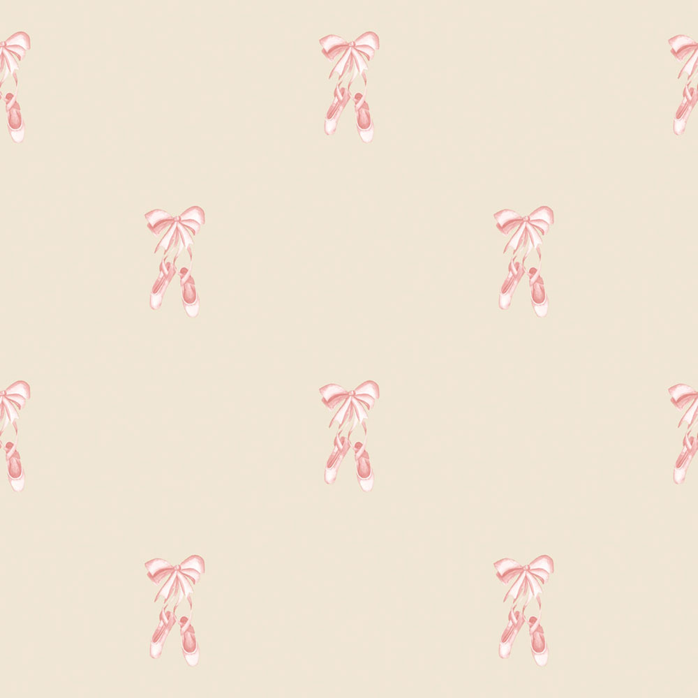Children’s wallpaper, beige, pink, ballerinas, 4434, Momi, Parato by Cristiana Masi