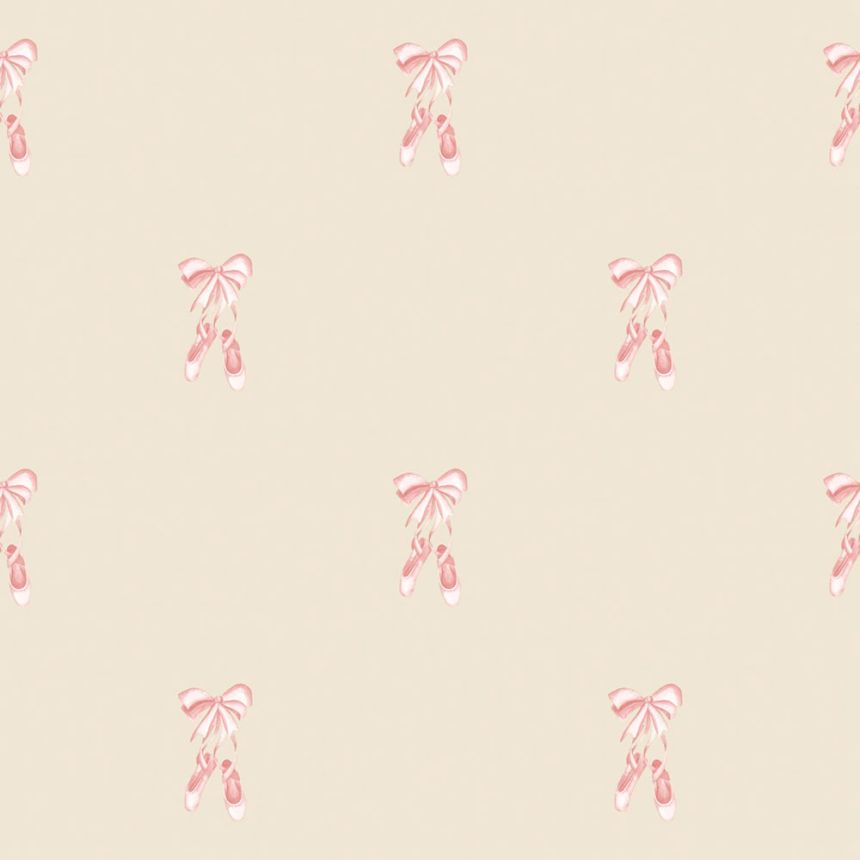 Children’s wallpaper, beige, pink, ballerinas, 4434, Momi, Parato by Cristiana Masi