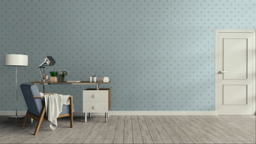 Children’s wallpaper, blue, black, footballs, 4454, Momi, Parato by Cristiana Masi