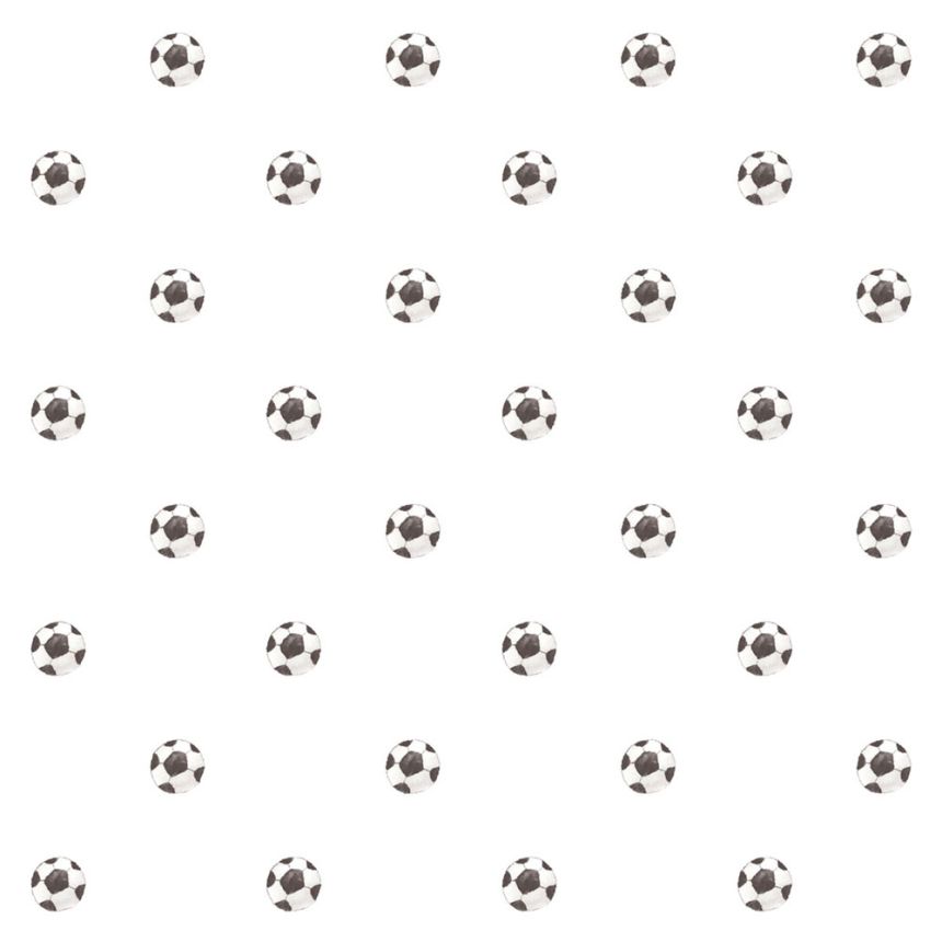 Children’s wallpaper, white, black, footballs, 4456, Momi, Parato by Cristiana Masi