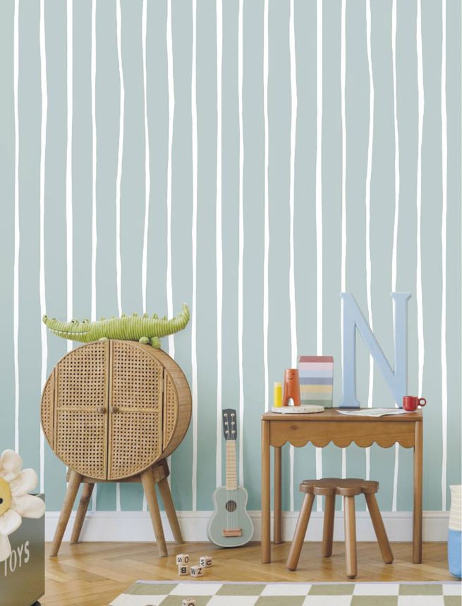 Wallpaper, blue-white, stripes, 4460, Momi, Parato by Cristiana Masi