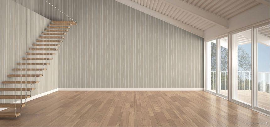 Wallpaper, beige-white, stripes, 4461, Momi, Parato by Cristiana Masi