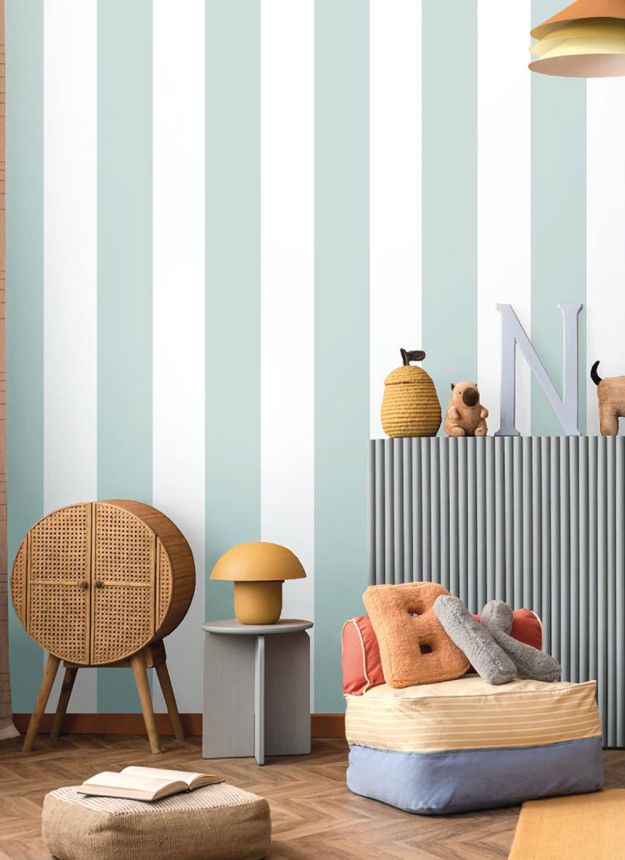 Wallpaper, blue-white, stripes, 4469, Momi, Parato by Cristiana Masi