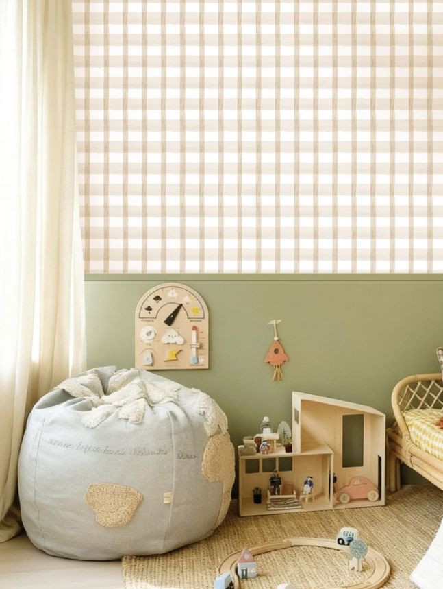 Wallpaper, beige, white, check, 4478, Momi, Parato by Cristiana Masi