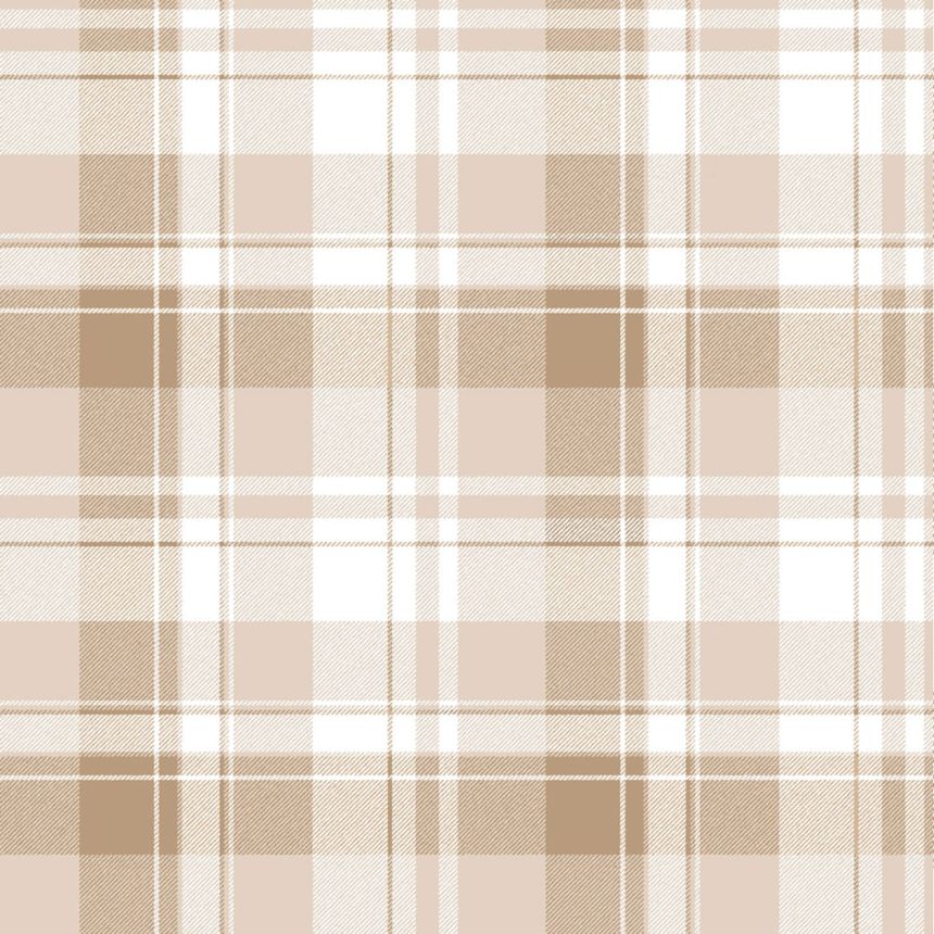 Wallpaper, brown, beige, check fabric imitation, 4491, Momi, Parato by Cristiana Masi