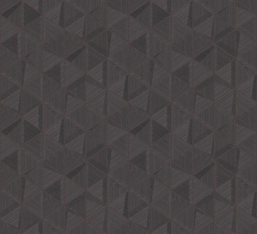 Wallpaper, black, brown, triangles, TRA101, Traces, Masureel