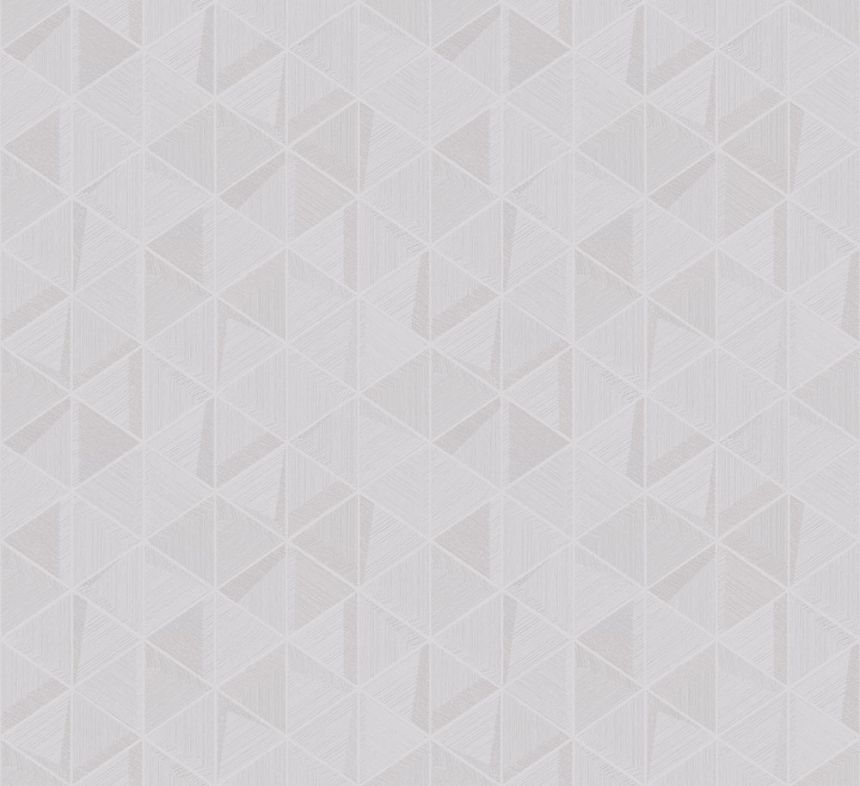 Wallpaper, grey, silver, triangles, TRA103, Traces, Masureel