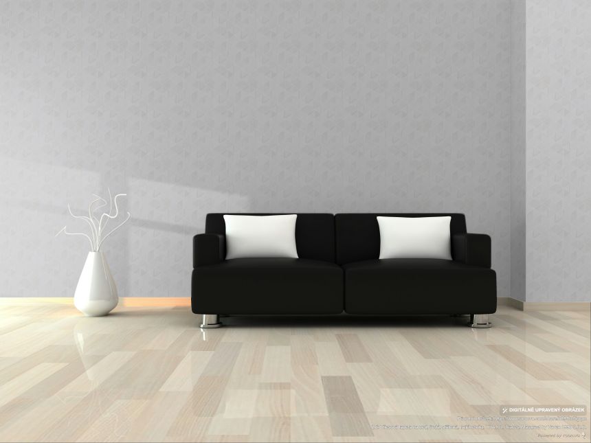 Wallpaper, grey, silver, triangles, TRA103, Traces, Masureel